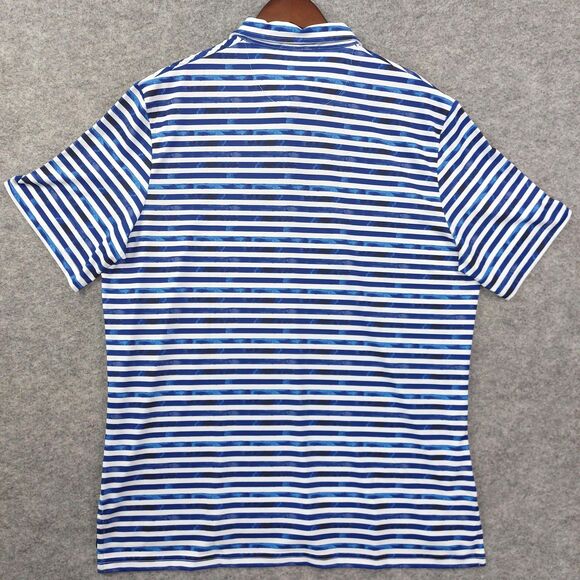 Ralph Lauren RLX Polo Shirt Mens Large Striped Golf Performance Lightweight Camo - Picture 2 of 8